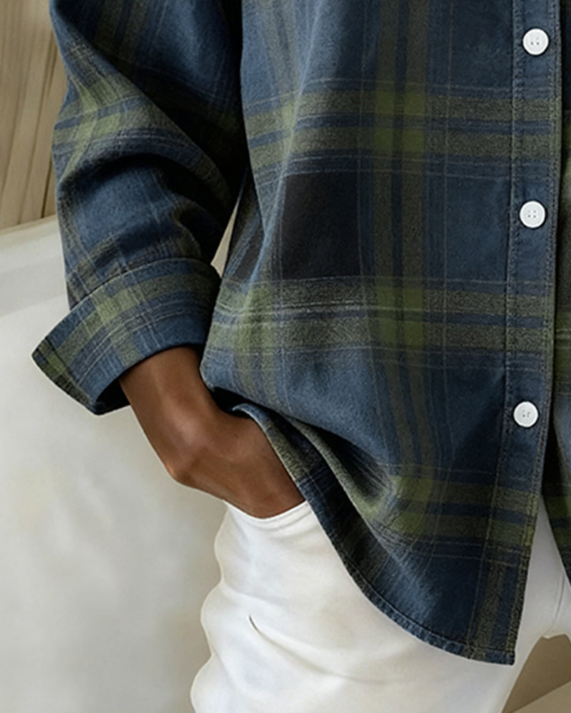 Aveline | Checked Shirt with Lapel Collar