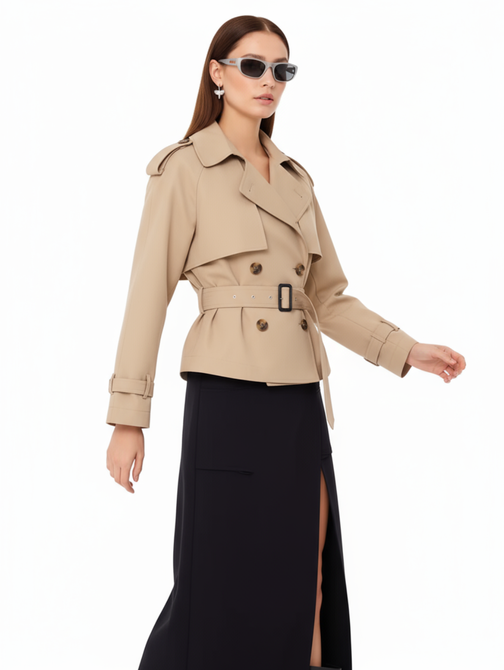 Talia Cropped Trench Coat