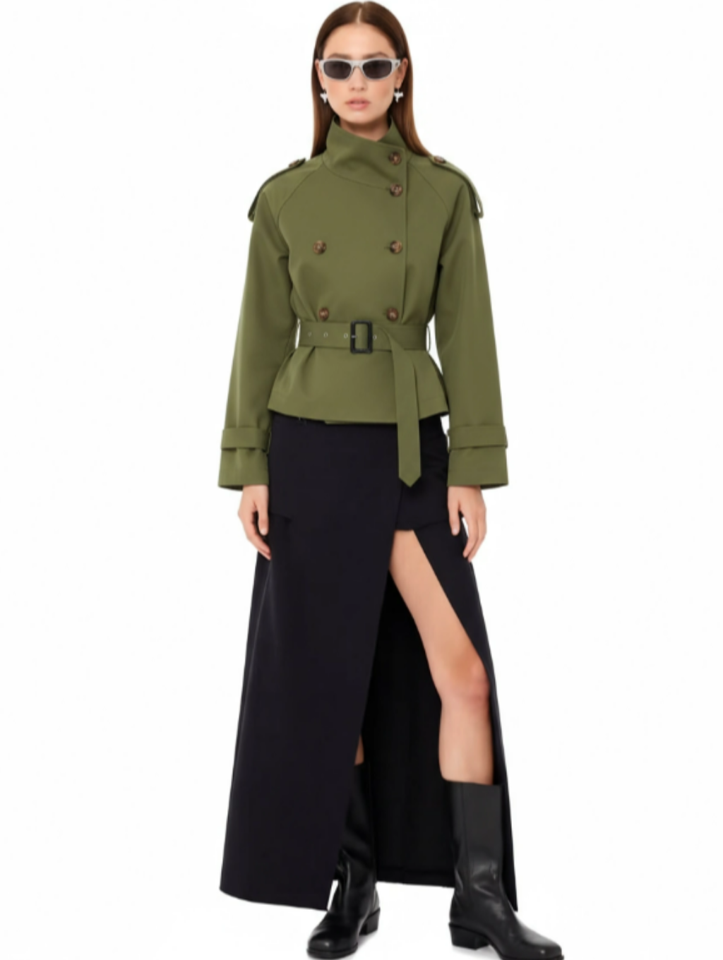 Talia Cropped Trench Coat