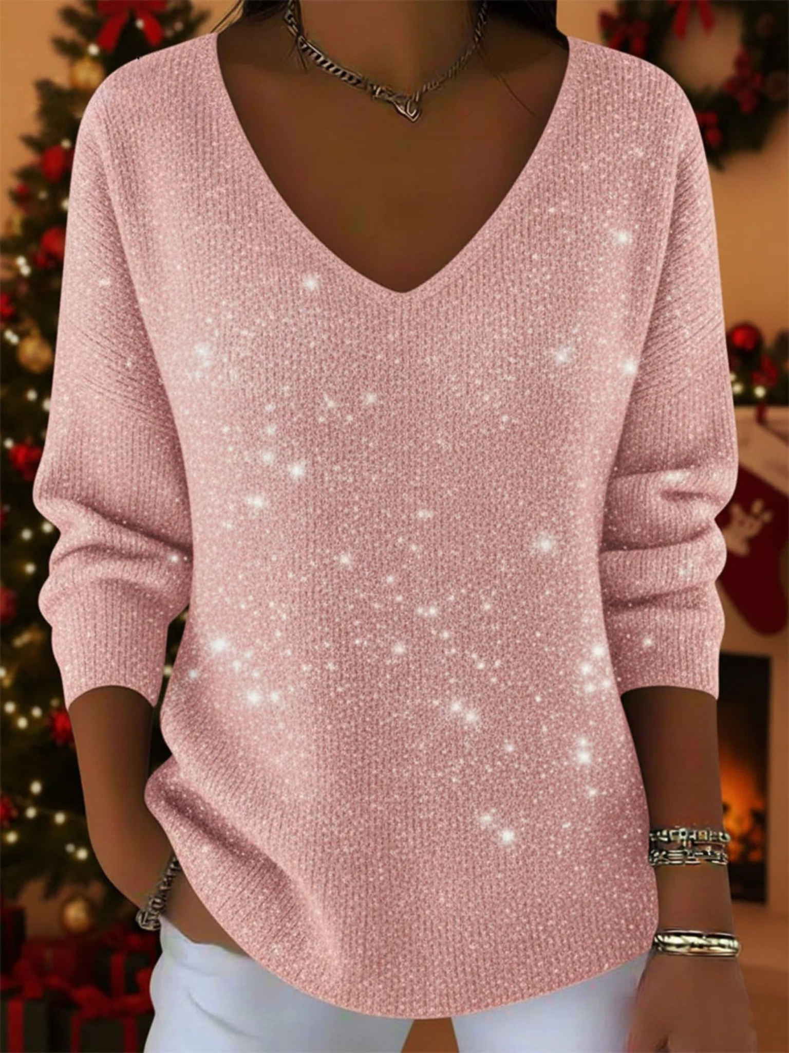 Harriet | Festive V-Neck Jumper