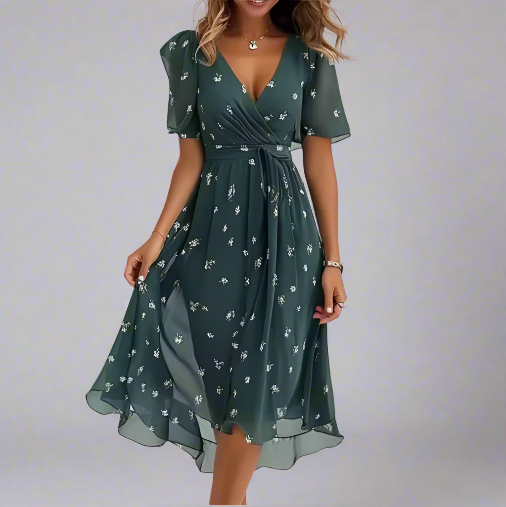 Ashley | Elegant Short Sleeve Dress