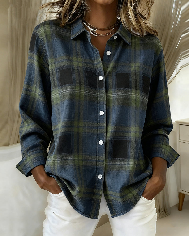 Aveline | Checked Shirt with Lapel Collar