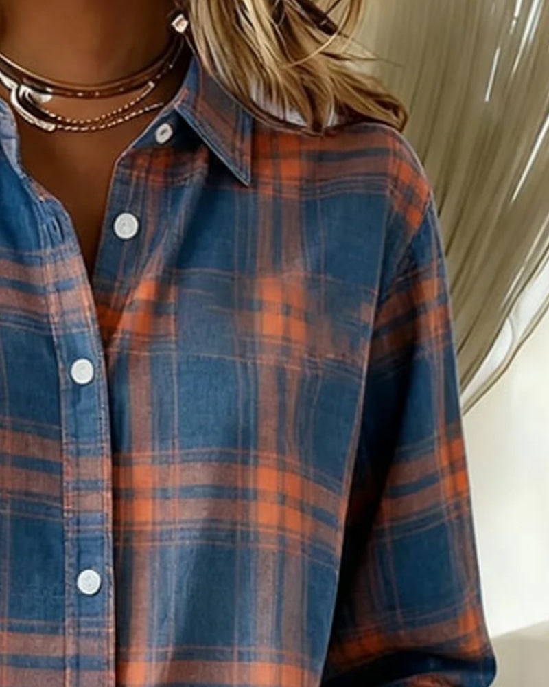 Aveline | Checked Shirt with Lapel Collar