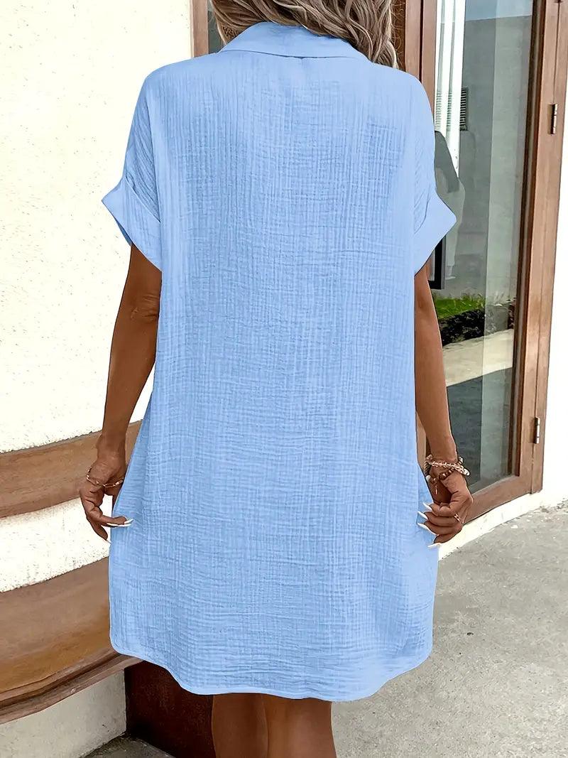 Sharon | Timeless V-Neck Blouse Dress